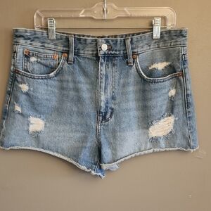 Madewell Light Blue Distressed Jean Shorts